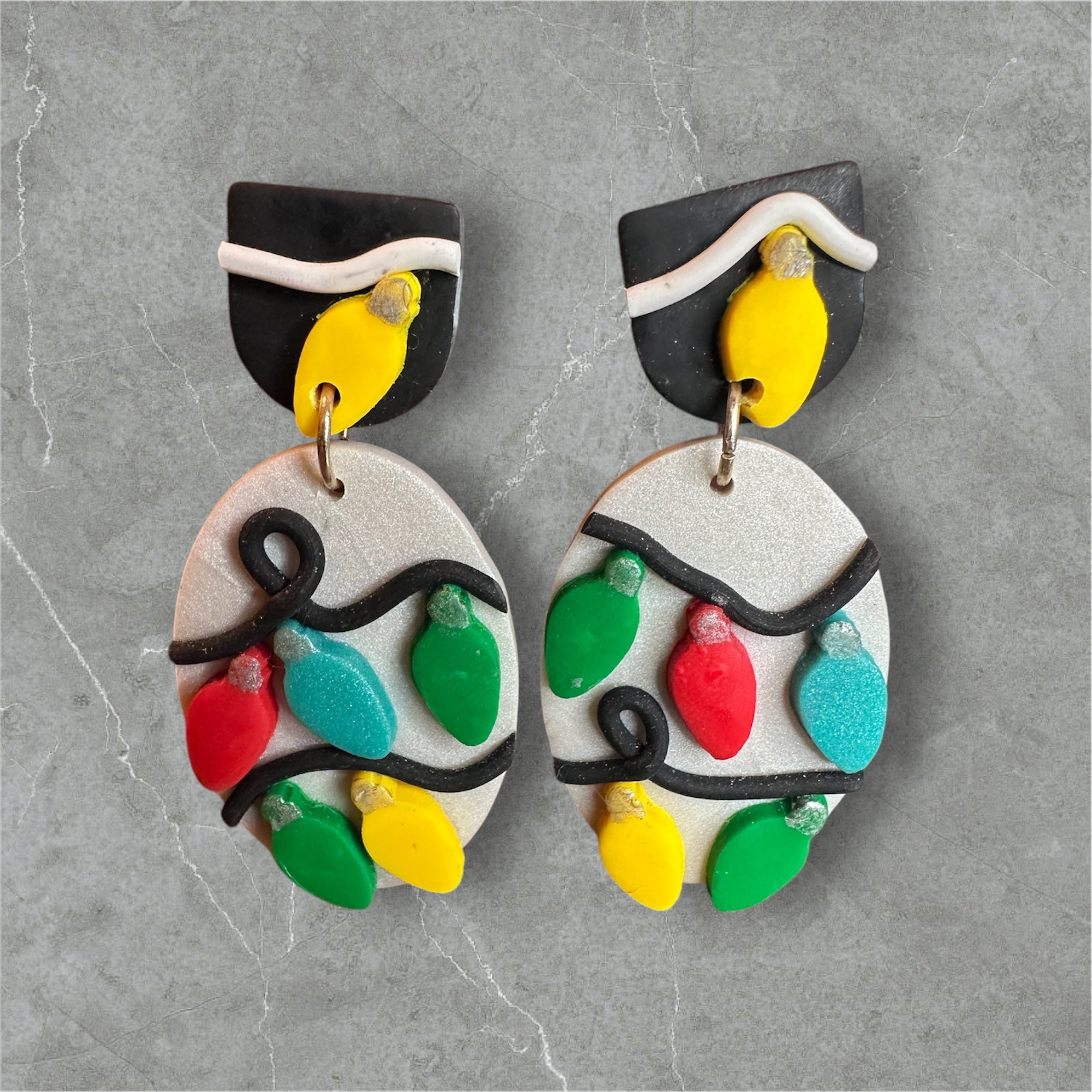 String of Lights - Polymer Clay Earrings