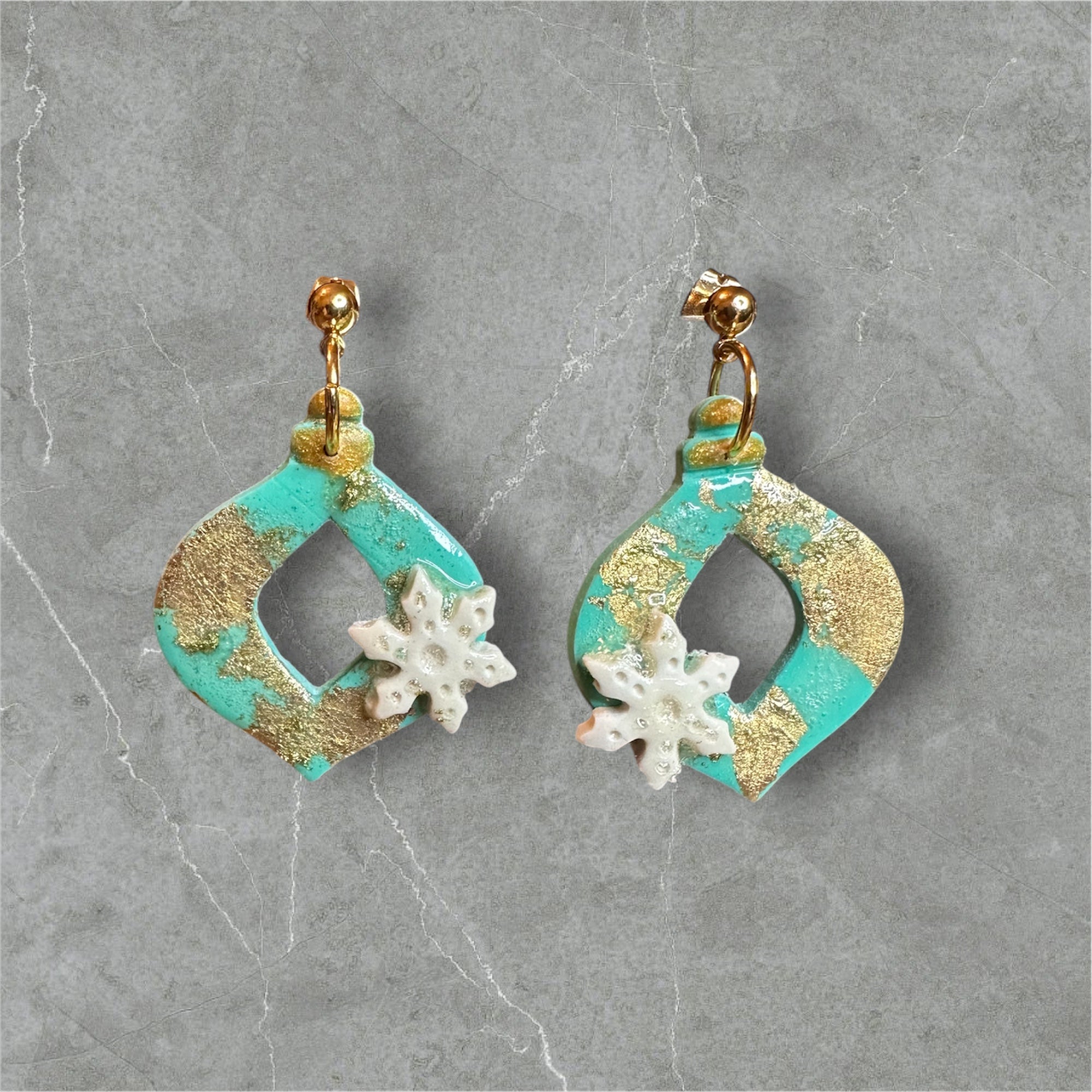 Snowflake Ornaments - Polymer Clay Earrings