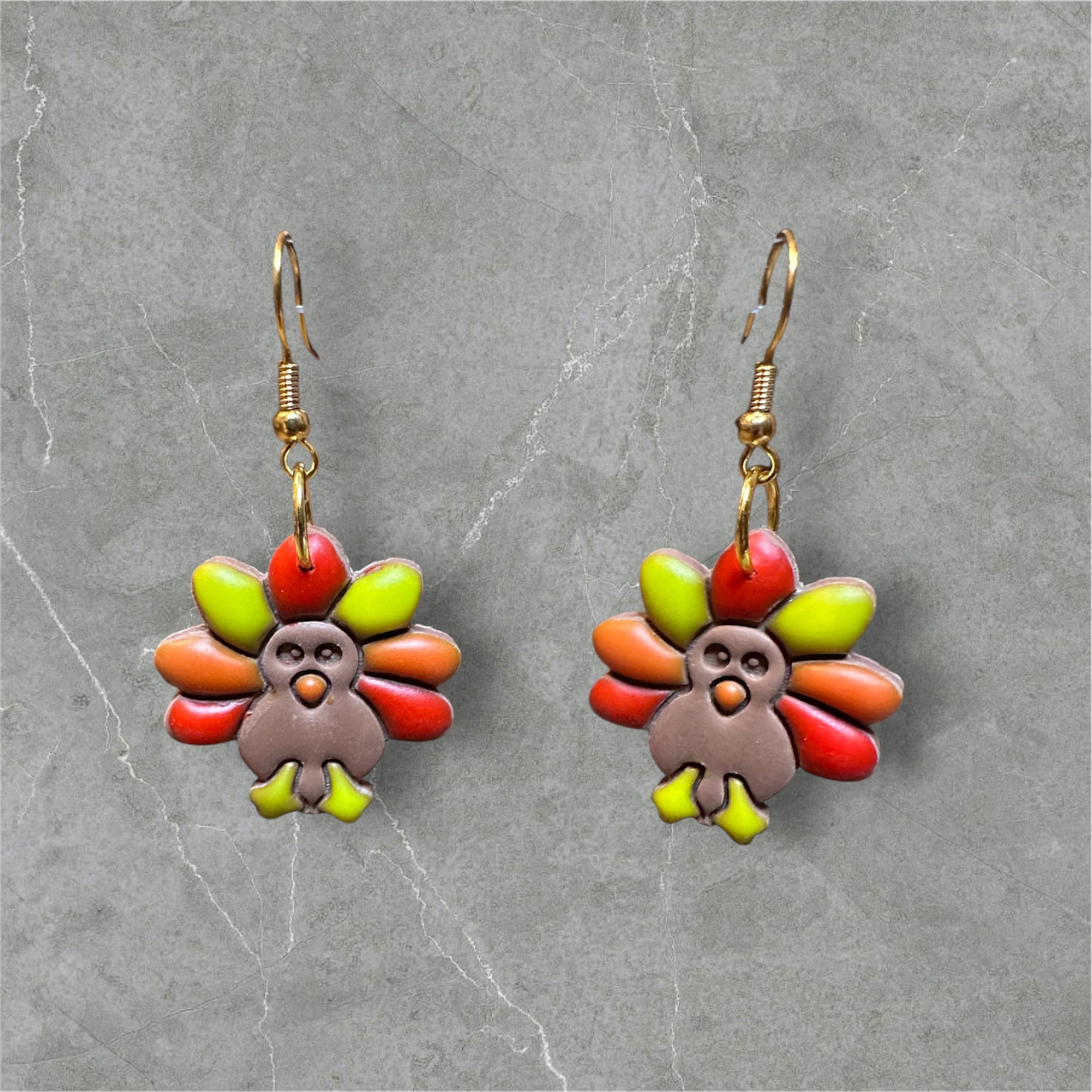 Turkey Trot - Polymer Clay Earrings