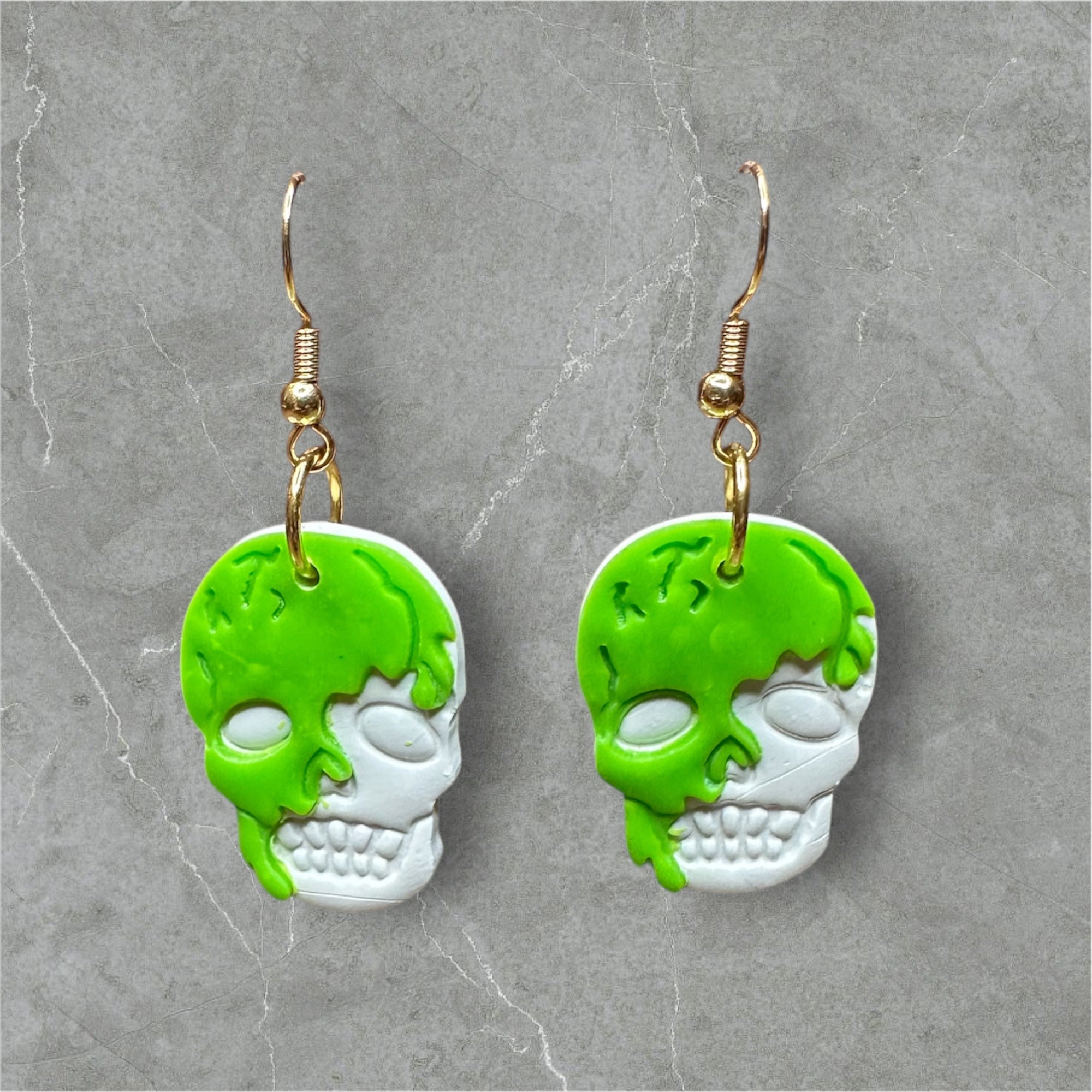 Melted Skulls - Polymer Clay Earrings