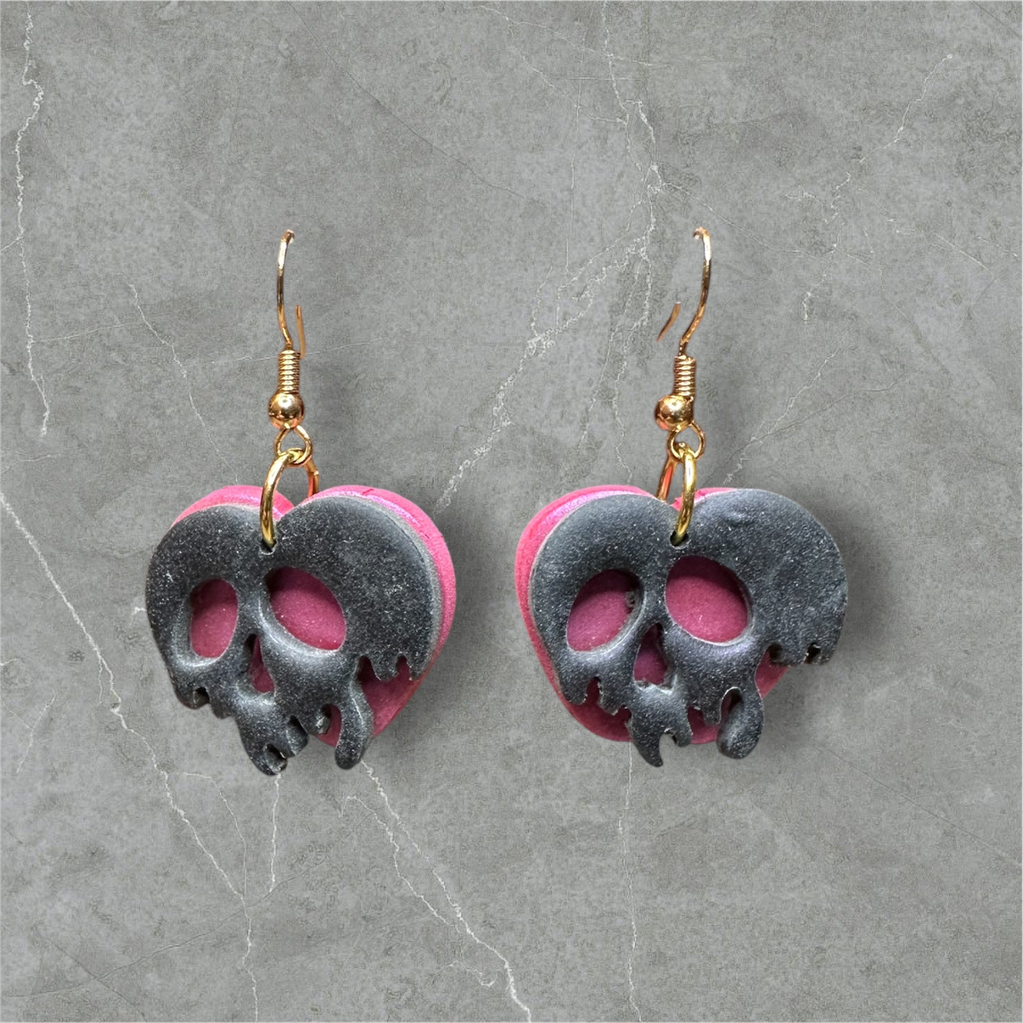 Poisoned Apple Skulls - Polymer Clay Earrings