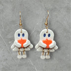 Footie Ghosts & Pumpkin - Polymer Clay Earrings