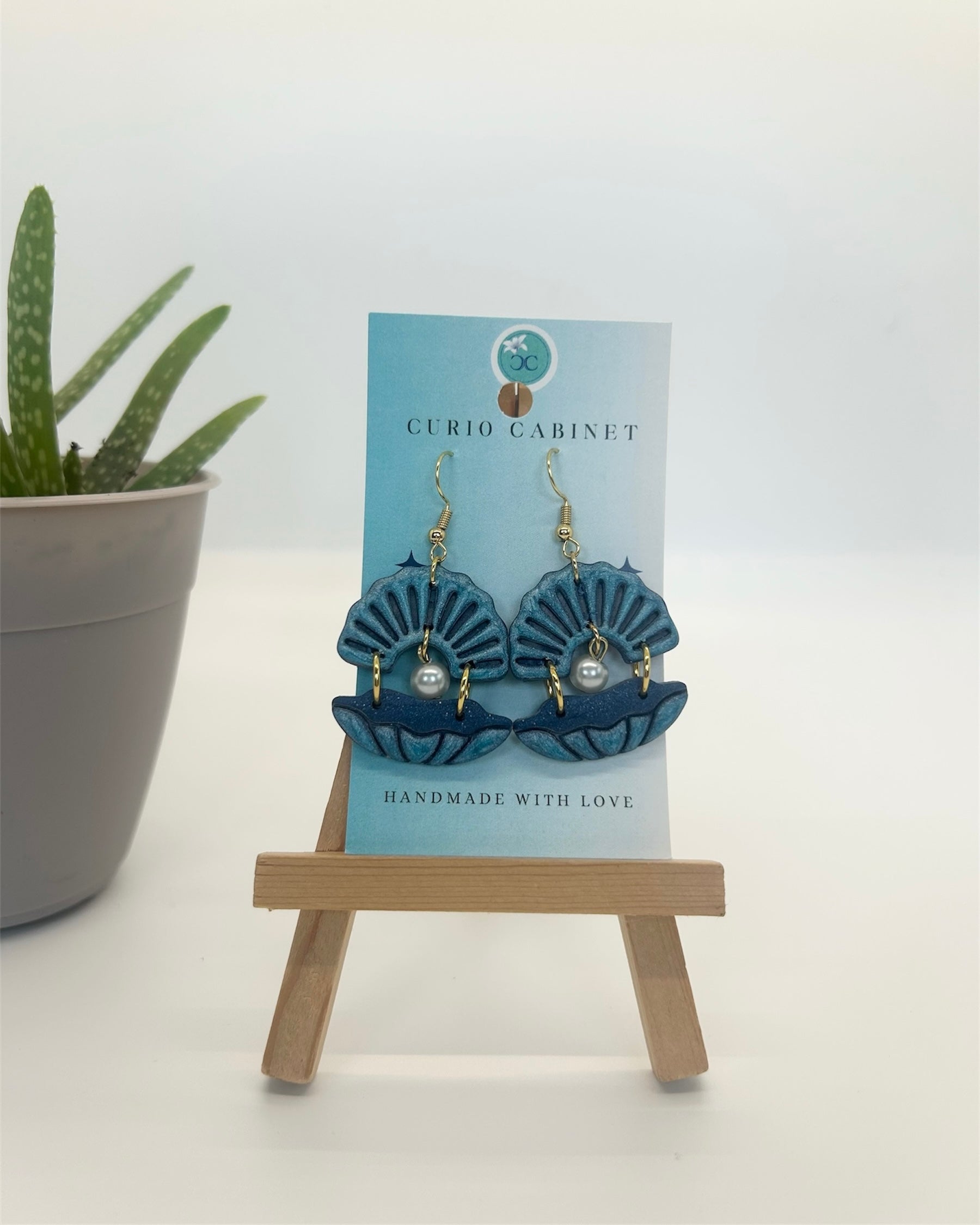 Luster Shell - Polymer Clay Earrings